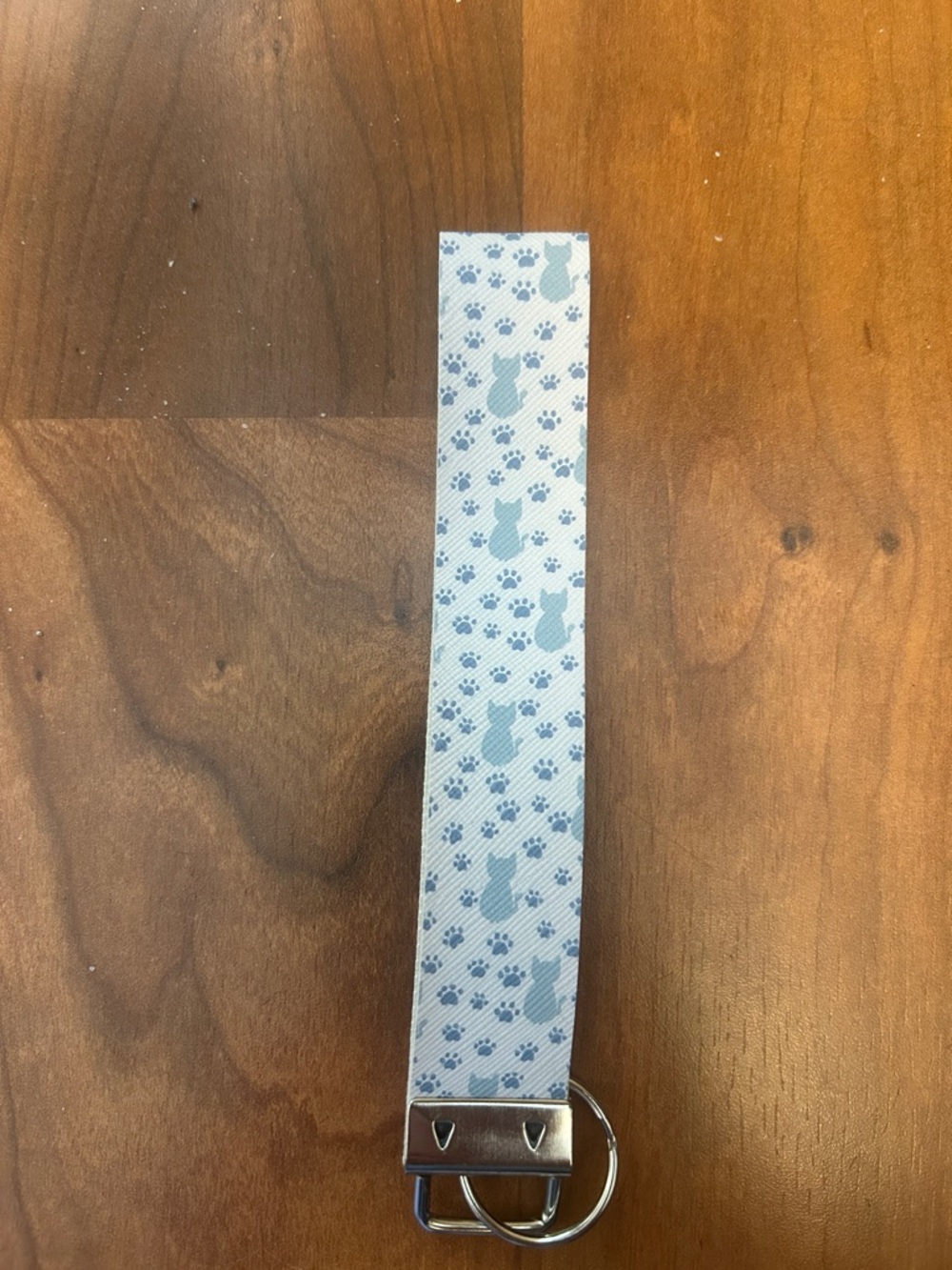 Blue Paw Print Key Fob Wristlet